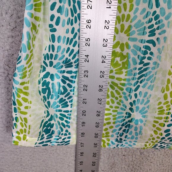 Adrienne Vittadini Top Women's XL Green Blue Floral Beaded Embellished Tunic NWT - Picture 9 of 11